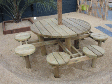 Table ronde 8 tabourets