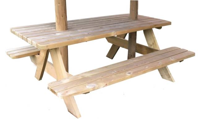 Table rectangulaire 6 personnes 2 bancs